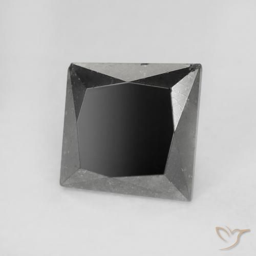 1.16 ct Black Diamond, 5.5 x 5.4 mm Princess Cut From India, Photo A