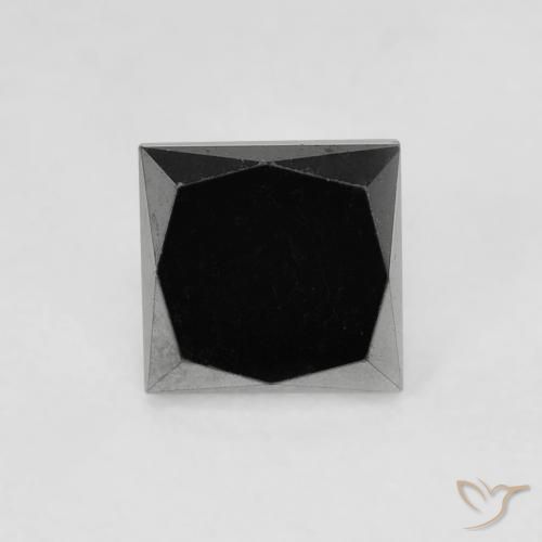 Diamante Negro Corte Princesa de 4,5 x 4,3mm de India, peso de 0.69ct, piedra preciosa No tratado de forma natural en claridad Opaco, Diamante de 1 pieza: el color es Negro, dureza Mohs de 10 - 10 Adecuado para joyas de uso diario, Photo A