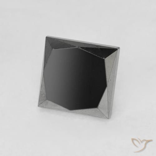 0.69 ct Black Diamond Stone, Natural Diamond in Princess-Cut Shape for Sale