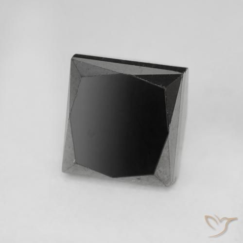 1.09 ct Black Diamond Stone, Natural Diamond in Princess-Cut Shape for Sale