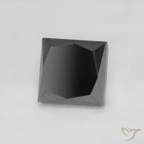 0.98 ct Black Diamond Stone, Natural Diamond in Princess-Cut Shape for Sale