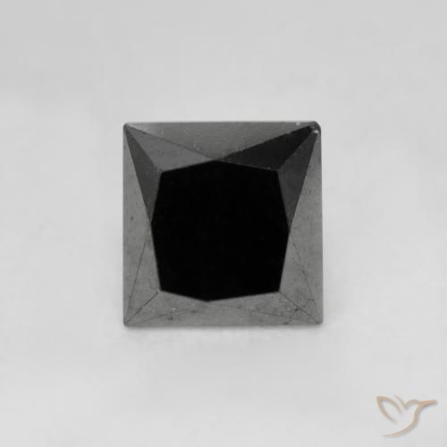1.04ct Natural Black Diamond, Square, Opaque