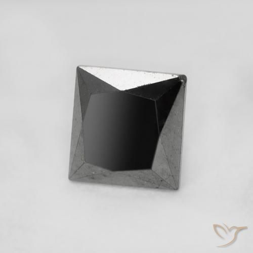 1.04 ct Black Diamond Stone, Natural Diamond in Princess-Cut Shape for Sale