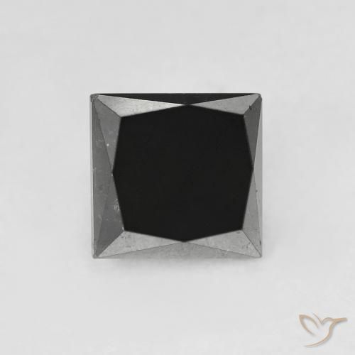 1.06ct Natural Black Diamond, Square, Opaque