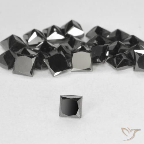 3.00 ctw Black Diamond Stones, Natural Diamond in Princess-Cut Shape for Sale