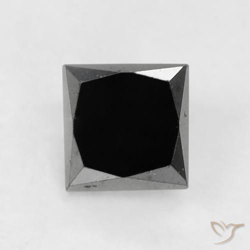 Diamante nero taglio quadrato da 0,29 ct dall'India, dimensione 3,2 x 3,2mm, pietra preziosa naturale non trattati , purezza Opaque, Diamante Taglio Princess da 1 pz, durezza Mohs di 10 - 10 adatto per gioielli da indossare ogni giorno, Photo A
