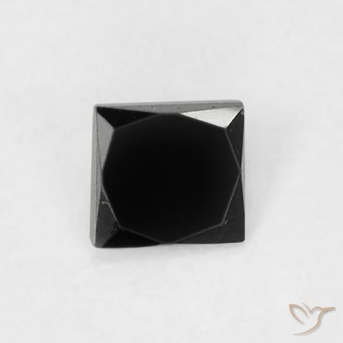 0.12 ct Black Diamond Stone, Natural Diamond in Princess-Cut Shape for Sale