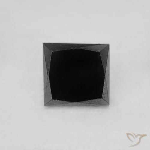 0.18ct Natural Black Diamond, Square, Opaque