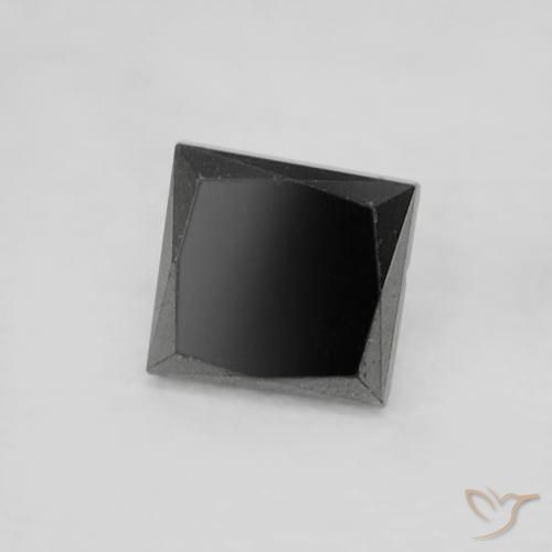 0.18 ct Black Diamond Stone, Natural Diamond in Princess-Cut Shape for Sale