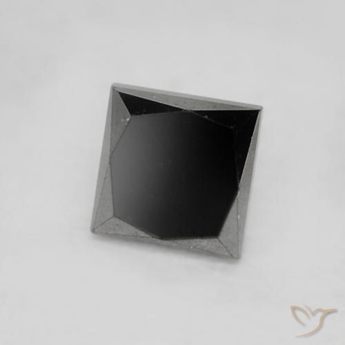 0.20 ct Black Diamond Stone, Natural Diamond in Princess-Cut Shape for Sale