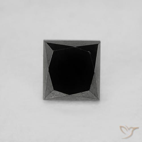 Diamant Noire princess-cut 2,7 x 2,6mm de l'Inde, poids de 0,19 ct, pierre gemme naturelle Non traité de pureté Opaque , 1 pièce de diamant, couleur : Noire, dureté de Mohs de 10 à 10 convient aux bijoux de tous les jours, pierre de sagesse, Photo A