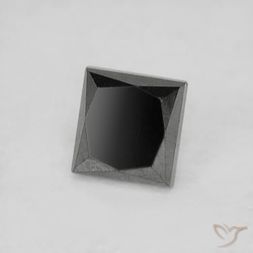 0.19 ct Black Diamond Stone, Natural Diamond in Princess-Cut Shape for Sale