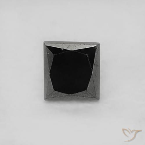 0.07 ct Black Diamond, 2 x 1.9 mm Princess Cut From India, Photo A