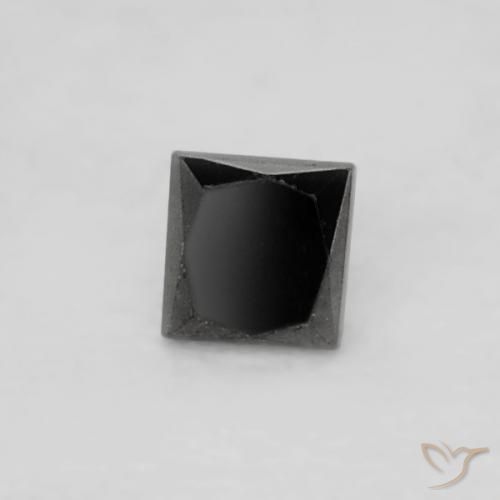 0.04 ct Black Diamond Stone, Natural Diamond in Princess-Cut Shape for Sale