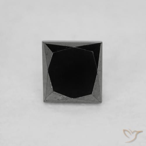 0.18 ct Black Diamond, 2.7 x 2.6 mm Princess Cut From India, Photo A