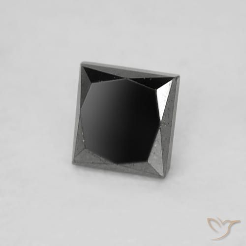 0.18 ct Black Diamond Stone, Natural Diamond in Princess-Cut Shape for Sale