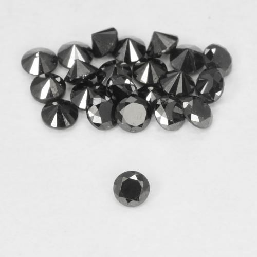 0.02 ct Black Diamond Gemstone, Diamond Gem in Diamond-Cut Shape for Sale.