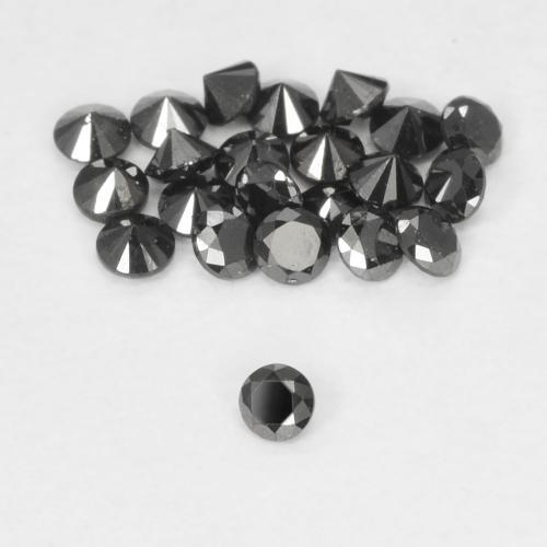 0.02 ct Black Diamond Stone, Natural Diamond in Diamond-Cut Shape for Sale