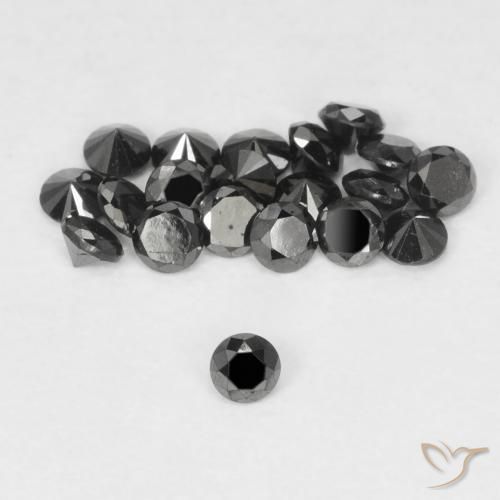 0.03ct Natural Black Diamond, Round, Opaque