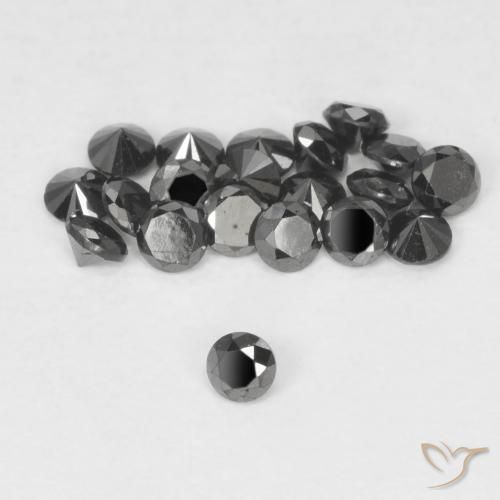 0.39 ctw Black Diamond Stones, Natural Diamond in Diamond-Cut Shape for Sale