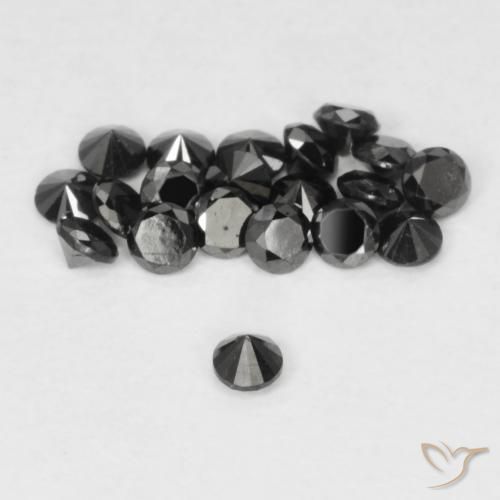Diamond Gemstones in 1.9 mm Size for Sale, Diamond Stones in Black Color