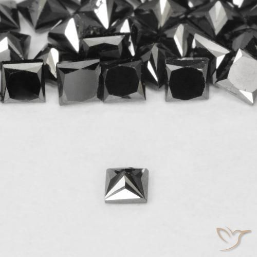 Diamond Gemstones in 2.3 x 2.2 mm Size for Sale, Diamond Stones in Black Color
