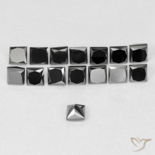 Diamond Gemstones in 2.2 x 2.1 mm Size for Sale, Diamond Stones in Black Color