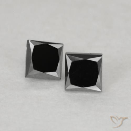 0.12ctw Natural Black Diamond, Square, Opaque