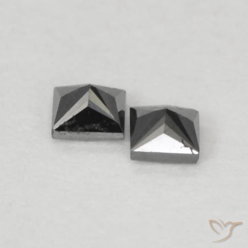 Diamond Gemstones in 2 x 2 mm (calibrated) Size for Sale, Diamond Stones in Black Color