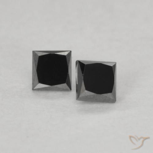 0.13ctw Natural Black Diamond, Square, Opaque