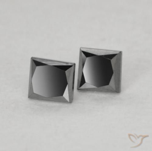 0.16ctw Natural Black Diamond, Square, Opaque