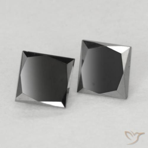 0.23 ctw Black Diamond Stones, Natural Diamond in Princess-Cut Shape for Sale