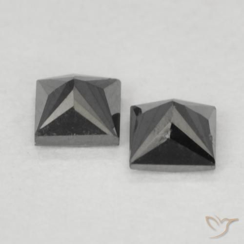 Diamond Gemstones in 2.6 x 2.5 mm Size for Sale, Diamond Stones in Black Color