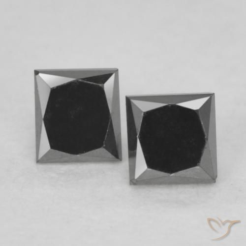 0.31ctw Natural Black Diamond, Square, Opaque