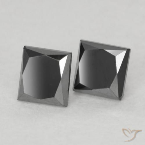 0.31 ctw Black Diamond Stones, Natural Diamond in Princess-Cut Shape for Sale