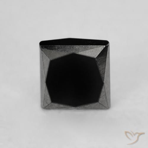 0.25ct Natural Black Diamond, Square, Opaque