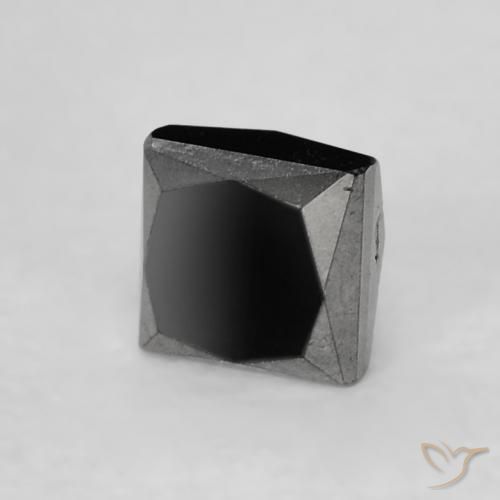 0.25 ct Black Diamond Stone, Natural Diamond in Princess-Cut Shape for Sale