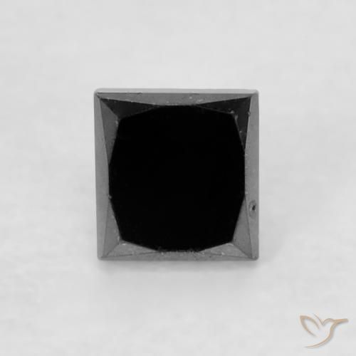 0.23ct Natural Black Diamond, Square, Opaque