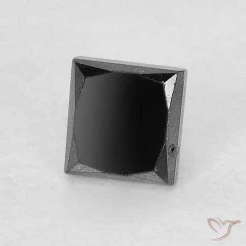 0.23 ct Black Diamond Stone, Natural Diamond in Princess-Cut Shape for Sale