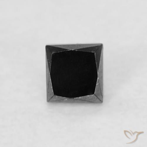 0.06ct Natural Black Diamond, Square, Opaque