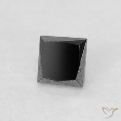 0.06 ct Black Diamond Stone, Natural Diamond in Princess-Cut Shape for Sale