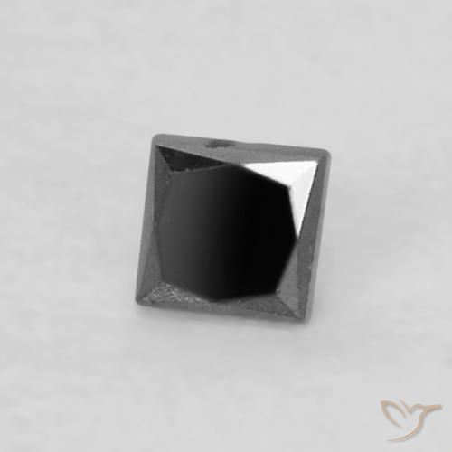0.06ct Natural Black Diamond, Square, Opaque