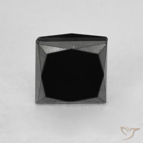 0,42 ct quadratischer schwarzer Diamant aus Indien, Größe 3,6 x 3,4mm, natürlicher Edelstein, Opaque Reinheit, 1 Stück quadratischer Diamant, Mohs-Härte von 10 - 10 Geeignet für den täglichen Gebrauch im Schmuck , Photo A