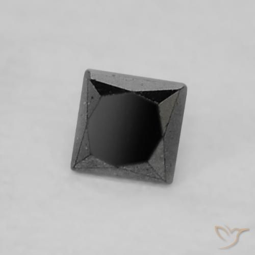 Diamante 2 x 1,9mm nero Taglio Princess dall'India, peso di 0,07 ct, gemma naturale non trattati in purezza Opaque, 1 pezzo Diamante - Colore: Nero, durezza Mohs di 10 - 10 adatto per gioielli da indossare ogni giorno, Photo A