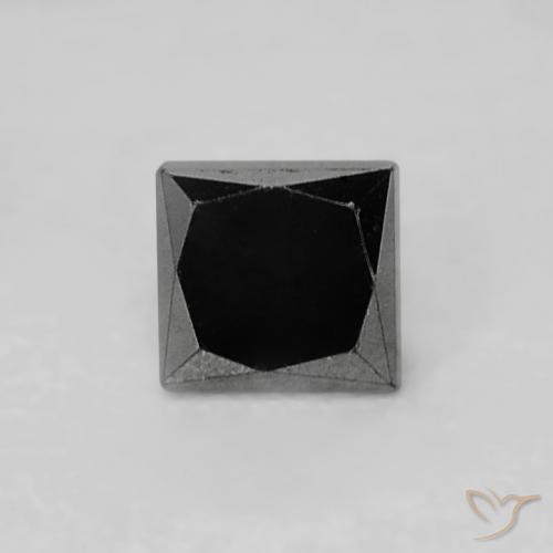 0.16ct Natural Black Diamond, Square, Opaque