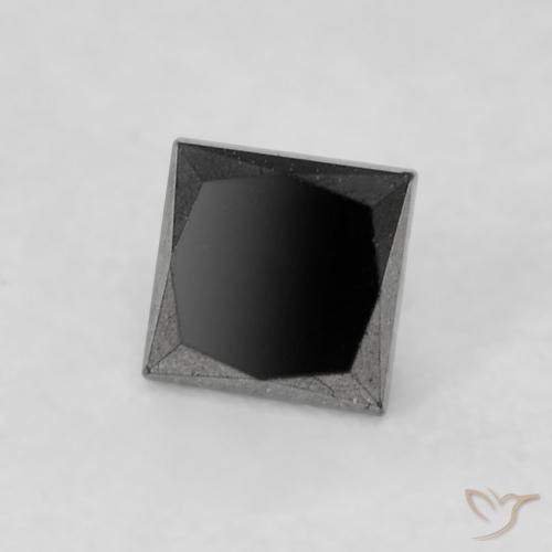 0.27ct Natural Black Diamond, Square, Opaque
