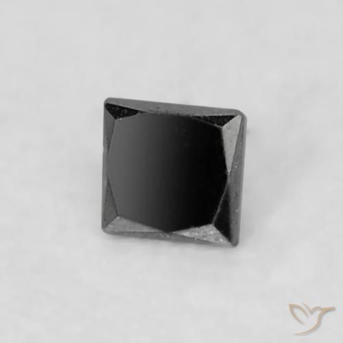 0.04ct Natural Black Diamond, Square, Opaque