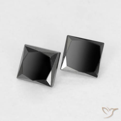 0.13 ctw Black Diamond Stones, Natural Diamond in Princess-Cut Shape for Sale