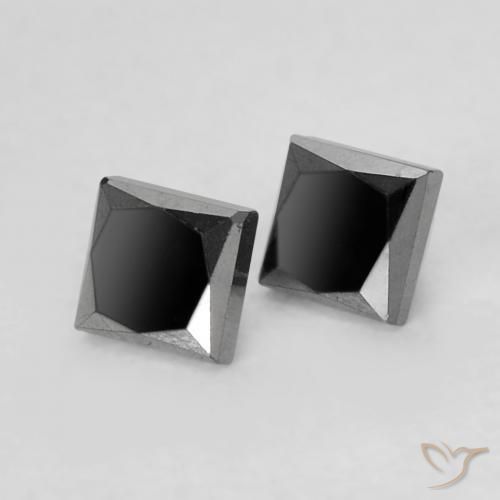 0.29 ctw Black Diamond Stones, Natural Diamond in Princess-Cut Shape for Sale