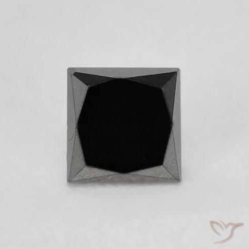 0.21ct Natural Black Diamond, Square, Opaque